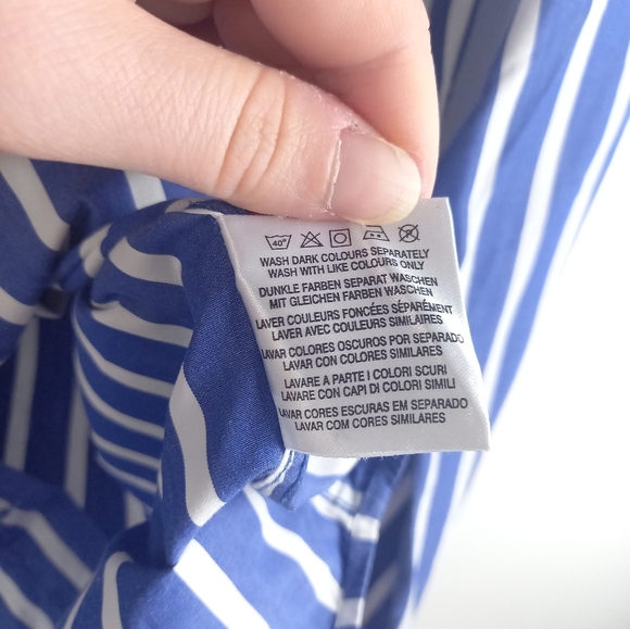 Gant Broad Wide Stripe Washington Poplin Long Sleeve Shirt Size Large - Picture 5 of 5